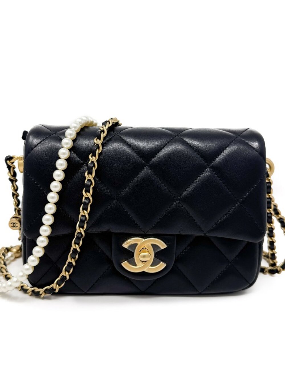 Chanel My Perfect Adjustable Chain Flap Bag with Pearls Mini